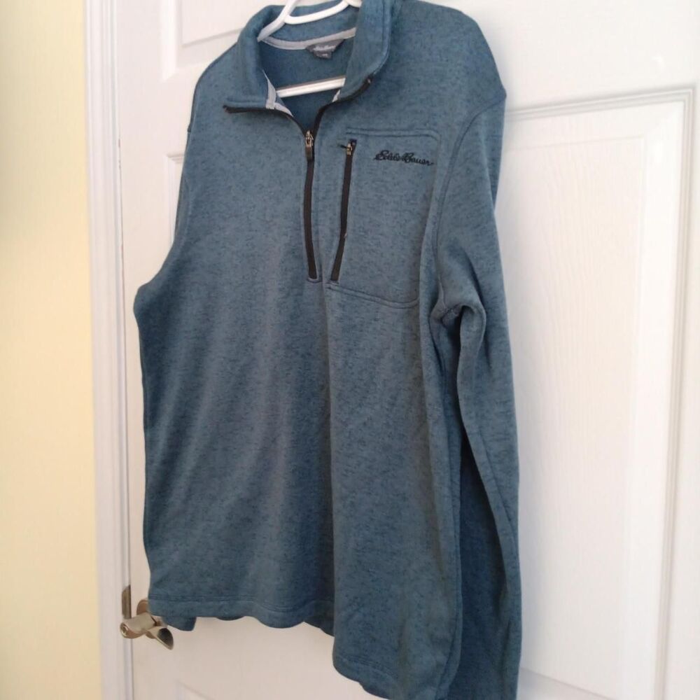 Eddie Bauer Men's Quarter-Zip Fleece Pullover Sweater Large - Picture 2 of 8